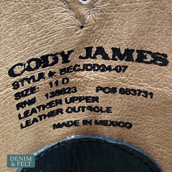 NEW Cody James Black Smooth Ostrich Boots Broad Square Toe Western Cowboy Exotic main image 5
